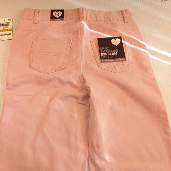 Epic Threads Girls' New Light Pink Stretchy Skinny Jeans - Size 14 - Picture 3 of 5